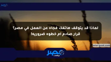 لماذا قد يتوقف هاتفك فجأة عن العمل في مصر؟ قرار صادم أم خطوة ضرورية!